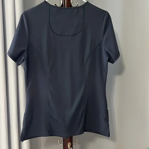 Cherokee Infinity Scrub Mock Wrap Top. Pewter Gray. Size Medium. - Picture 5 of 8